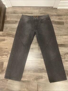 Zegna Sport Men's Straight-Leg 301 Jeans in Dark Grey Stone Wash.